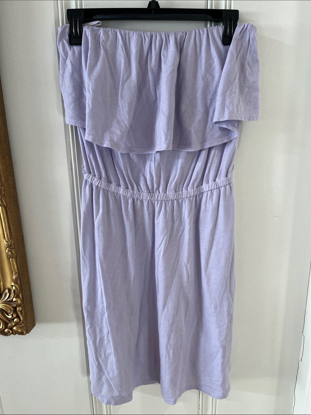 Michael Stars Purple Strapless Ruffle Dress size small